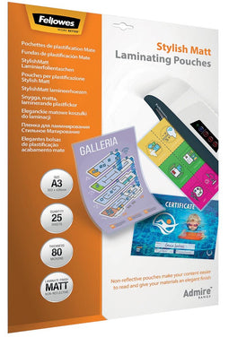 Fellowes lamineerhoes Admire Stylish Matt Enhance80ft A3, 160 micron (2 x 80 micron), pak van 25 stu