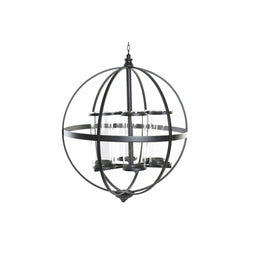 Kaarshouder DKD Home Decor Zwart Metaal Kristal (60 x 60 x 73 cm)