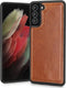 NorthLife - Geschikt voor Samsung Galaxy S21 - Leren Backcover hoes - Cognac