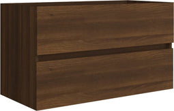 vidaXL - Wastafelkast - 80x38,5x45 - cm - bewerkt - hout - bruin - eikenkleur