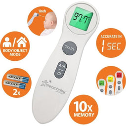 Digitale voorhoofdthermometer - DREAMBABY - Contactloos infrarood - Koortstemperatuurmeting - voor baby's en volwassenen