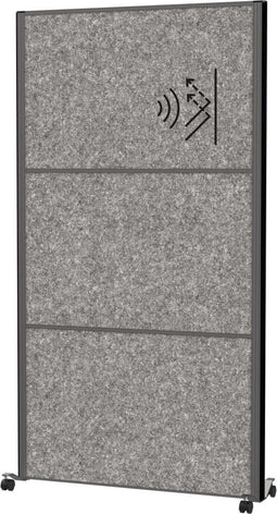 MAULconnecto scheidingswand 100 x 182 cm - akoestisch - met wielen - anthraciet - 1 stuk - MAUL