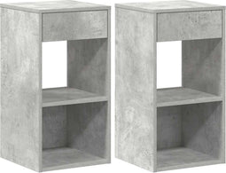 vidaXL - Nachtkastjes - 2 - st - met - lade - 35x34x66,5 - cm - betongrijs
