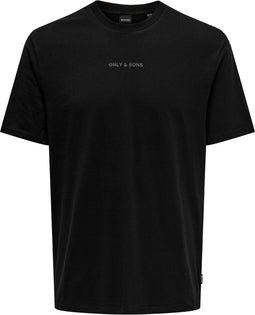 Only & Sons T-shirt Onslevi Life Reg Text Ss Tee Noos 22028147 Black Mannen Maat - S