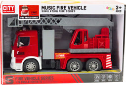 Interactieve Brandweerwagen met Uitschuifbare Ladder - Licht & Geluid - Kinderspeelgoed 3+