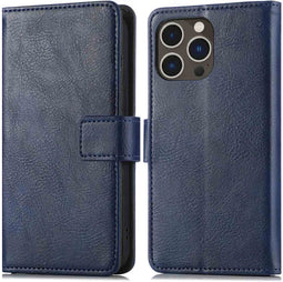 iMoshion Hoesje Geschikt voor iPhone 14 Pro Max Hoesje Met Pasjeshouder - iMoshion Luxe Bookcase - Donkerblauw