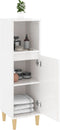 vidaXL - Badkamerkast - 30x30x100 - cm - bewerkt - hout - hoogglans - wit