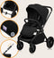 Lionelo Mika Plus - Kinderwagen 3in1 - XXL SET - incl. i-Size autostoel - All-terrain wielen - tot 22kg - Zwart