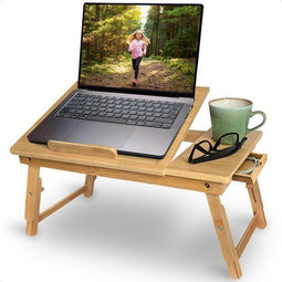 Goliving Laptoptafel - Ergonomisch - Verstelbaar tot 39 cm Hoog - Bruin