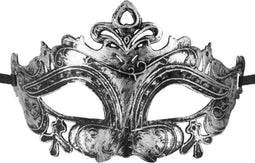 Maskarade Hamlet - Venitiaans Masker - Zilver - Satijnen Lint - One Size