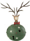 J-Line kerstdecoratie Rendier Bel - metaal - groen/rood - large