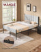 Vasagle Tweepersoons Bedframe 140x190 cm - Gestoffeerd Hoofdbord - Stalen Frame - Duifgrijs