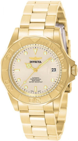 Invicta Pro Diver 9010 - Dames Automatisch Horloge - 40 mm - Gouden Wijzerplaat