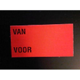 Klika - Etiket 3719 fl.rood perm. VAN VOOR 25rl - 2 stuks