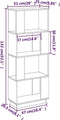 vidaXL - Boekenkast/kamerscherm - 51x25x132 - cm - massief - grenenhout