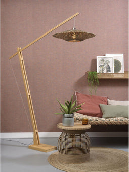 GOOD&MOJO Vloerlamp Bali - Bamboe/Zwart - 175x60x207cm - Scandinavisch,Bohemian - Staande lampen voor Woonkamer - Slaapkamer
