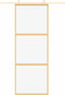 vidaXL - Schuifdeur - 76x205 - cm - helder - ESG-glas - en - aluminium - goudkleurig