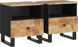 vidaXL - Nachtkastjes - 2 - st - massief - mangohout - en - bewerkt - hout