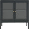 vidaXL - Dressoir - 70x35x70 - cm - staal - en - glas - antracietkleurig