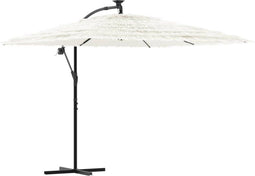 vidaXL - Parasol - met - stalen - paal - 269x269x235 - cm - wit