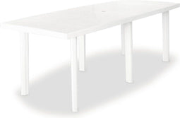 vidaXL - Tuintafel - 210x96x72 - cm - kunststof - wit