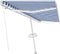 vidaXL - Luifel - handmatig - uittrekbaar - met - LED - 500x350 - cm - blauw - en - wit