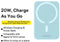 Baseus Mini 6.000 mAh - Powerbank - Draadloos opladen 15W - Blauw