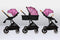 Lionelo Riya - Kinderwagen 2 in 1 - Wieg + Wandelwagen - XXL Zonnekap - Verstelbare Rugleuning - Roze Violet