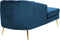 ALLIER - Chaise longue - Blauw - Rechterzijde - Fluweel