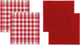 DDDDD Combiset Theedoeken & Keukendoeken - Block - Rood