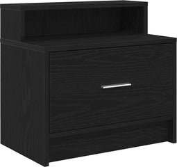 vidaXL - Nachtkastje - met - lade - 51x31x47 - cm - zwart - eikenkleurig
