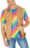 Dressforfun - Herenkostuum Hippie Peace - Elastisch Jersey T-shirt Broek met Olifantenpijpen Vest