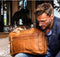 Chesterfield Ryan Leren Laptoptas - 17 inch - Zwart