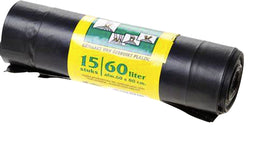 Komo - Vuilniszak komo 60l trekband rol à 15st zwart | 20 stuks