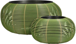 Mica Decorations Schaal Cesena - 58x58x28 cm - plastic - Groen - Set van 2