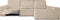 Hoes voor chaise longue met lange armleuning rechts Eysa ROC Beige 180 x 120 x 360 cm