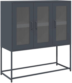 vidaXL - Dressoir - 100,5x39x107 - cm - koudgewalst - staal - antracietkleurig