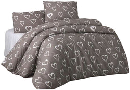 Dekbedovertrek set Bruin - 3 Onderdelen - Katoen Polyester - Bed 200 x 240 cm (3 stuks)