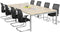 Vergadertafel 12 personen Kubus breed 320CM diep 160CM bladkleur Speciale Kleur framekleur Antraciet (Ral 7016)