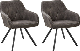 Set van 2 eetkamerstoelen MONEE Donkergrijs