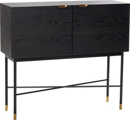 HÜBSCH INTERIOR - NORM dressoir van zwart essenhout en messing accenten