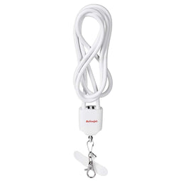 Activejet - Lanyard met 3-in-1-oplaadkabel - USB-C Lightning-adapter USB-A - Wit