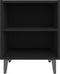 vidaXL - Nachtkastjes - 2 - st - met - metalen - poten - 40x30x50 - cm - zwart