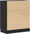 vidaXL - Dressoir - Zwart - Eiken - 60x30x70 - cm - Gelaagd - Hout