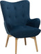 Beliani VEJLE - Chesterfield fauteuil - Blauw - Fluweel