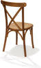 Crossback Stapelstoel massief hout, Licht bruin - SET VAN 7