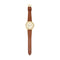 Emporio Armani Heren Horloge - Chronograaf 42 mm - Bruine leren band - Crème wijzerplaat