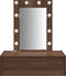 vidaXL - Wandkaptafel - met - LED-verlichting - in - Bruin - Eiken