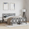 vidaXL - Bedframe - met - hoofd- - en - voeteneinde - metaal - zwart - 140x200 - cm