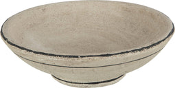J-Line schaal Streep Terracotta - keramiek - beige/zwart - large
